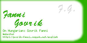 fanni govrik business card